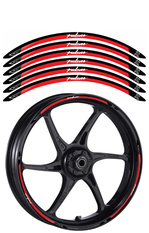 Alloy Wheel Radium Sticker Compatible with Pulsar | Made In Premium Radium With FPF(Fade Protection Film), Waterproof, Precut Sticker, Pack Of 1